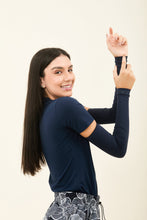 Charger l'image dans la galerie, Gallery: Uv Line Gants Sun-Protection Sleeve Navy Upf50+
