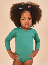 Charger l'image dans la galerie, Model Front: Uv Line Maillot De Bain Bébé Baby Longsleeve Swimsuit Deep Sea Upf50+
