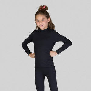 Rash Guard Kids High-Neck Black UPF50+