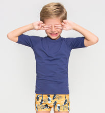 Charger l&#39;image dans la galerie, Image 02: Uv Line T-Shirt Kids Fpu50+ Uvpro Short Sleeve T-Shirt Navy Blue Uv
