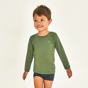 Model Front: Uv Line T-Shirt Longsleeve Baby Verde Militar Upf50+