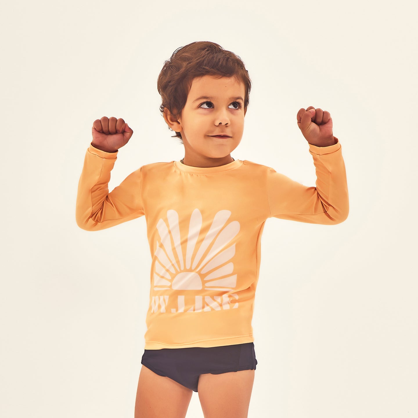 Model Front: Uv Line Maillot De Bain Bébé Rash Guard Baby Solar Upf50+