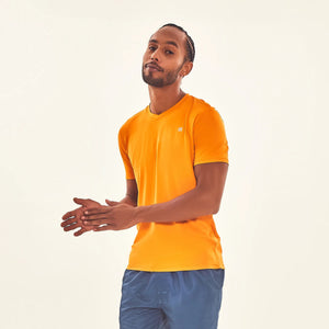Model Front: Uv Line T-Shirt Pour Homme T-Shirt Sport Fit Orange Upf50+
